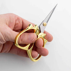 Golden Cat Embroidery Scissors with Sheath From Twice Sheered Sheep