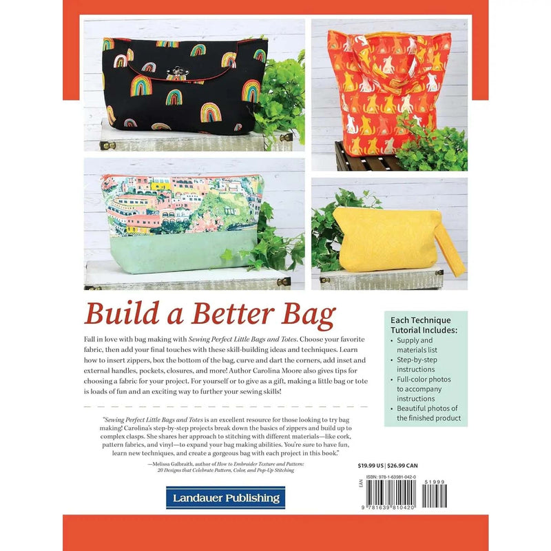 Sewing Perfect Little Bags and Totes - Technique Book By Carolina Moore
