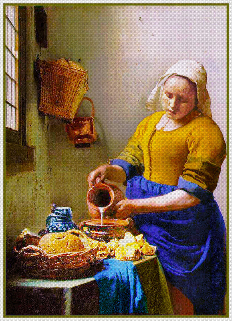 Deluxe Treasury Dutch Artist Johannes Vermeer # 1-Three Counted Cross Stitch Patterns Charts