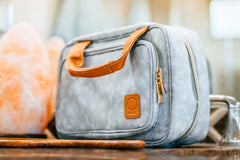 Blue Multi Compartment Travel Bag with Hanging Hook - Stitching Accessories Craft Organizer