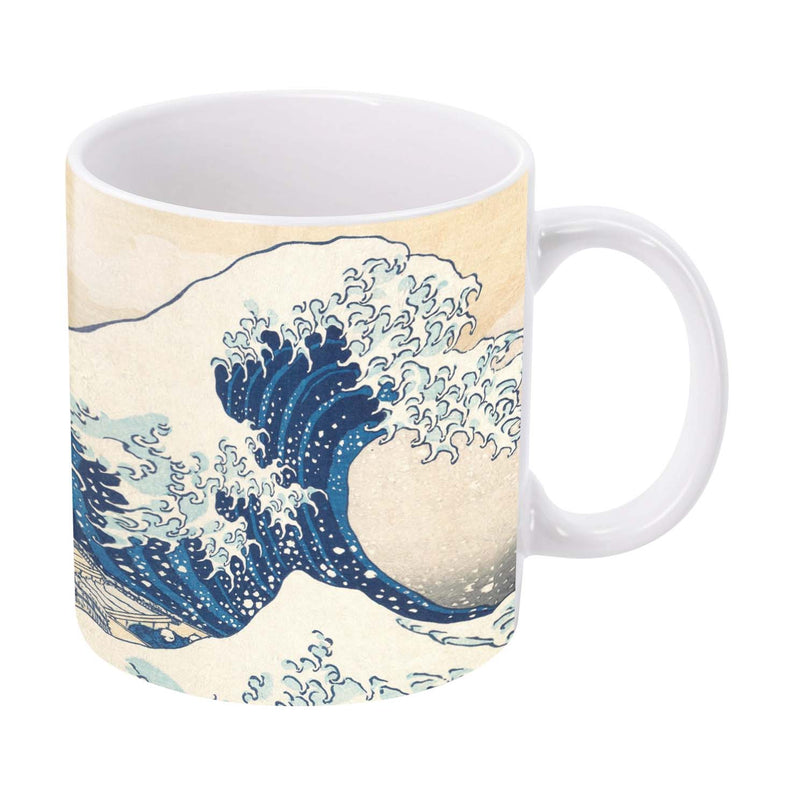 14 oz Ceramic Mug - Hokusai the Great Wave From Rain Capers