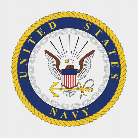 US American Navy Crest Insignia Emblem Counted Cross Stitch Chart Pattern DIGITAL DOWNLOAD