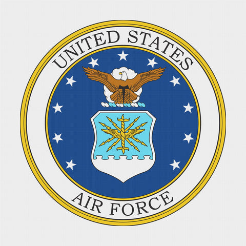 US American Air Force Crest Insignia Emblem Counted Cross Stitch Chart Pattern DIGITAL DOWNLOAD