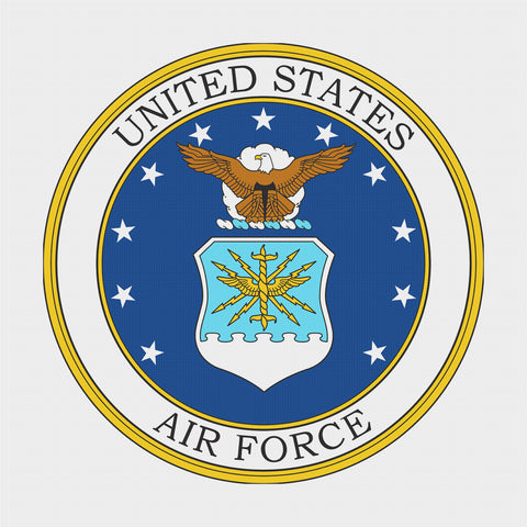 US American Air Force Crest Insignia Emblem Counted Cross Stitch Chart Pattern