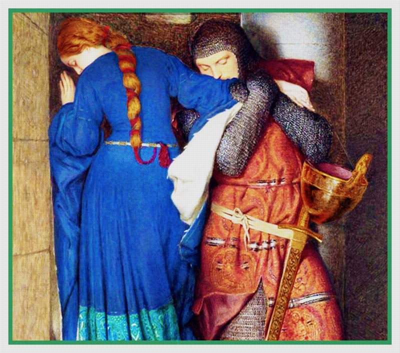 A Meeting on the Turret Stairs Inspired by the work Frederic William Burton Cross Stitch Pattern