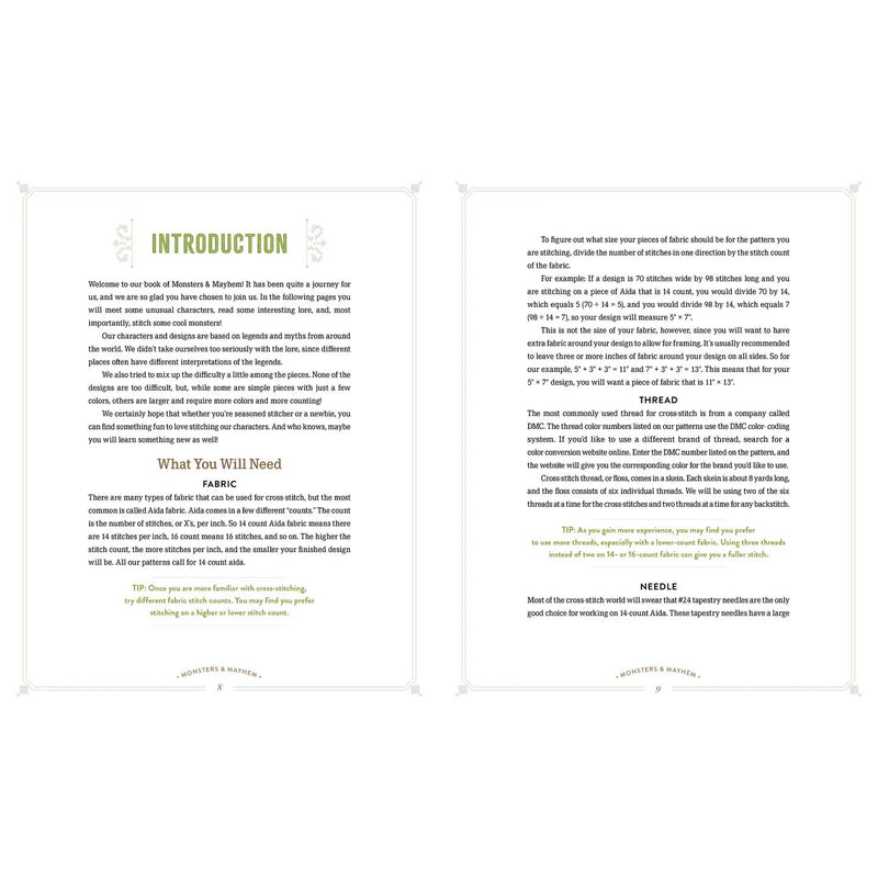 Monsters and Mayhem in Cross-Stitch: Designs and Instructions for 25 Creatures and Cryptids By Nicole LaBranche