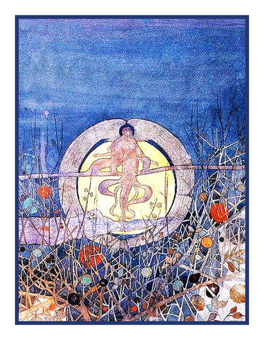 The Harvest Moon Inspired by Charles Rennie Mackintosh Counted Cross Stitch Pattern