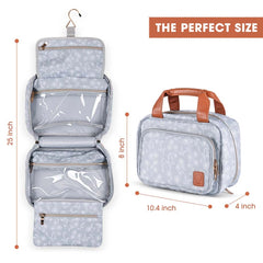 Blue Multi Compartment Travel Bag with Hanging Hook - Stitching Accessories Craft Organizer