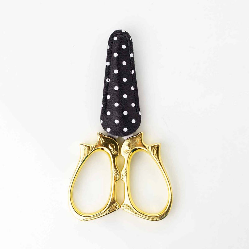 Golden Cat Embroidery Scissors with Sheath From Twice Sheered Sheep