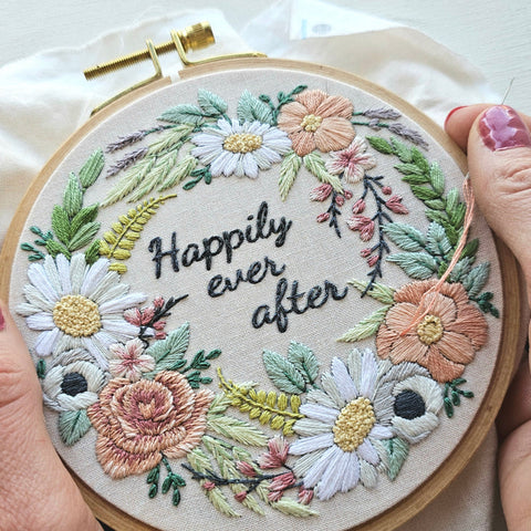 Happily Ever After Romantic Floral Embroidery Kit By Jessica Long Embroidery