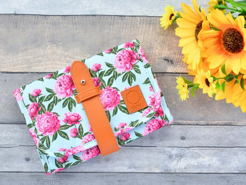 Floral Roll Bag - Travel Accessories Craft Stitcher Organizer Tidy Roll