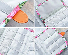 Floral Roll Bag - Travel Accessories Craft Stitcher Organizer Tidy Roll