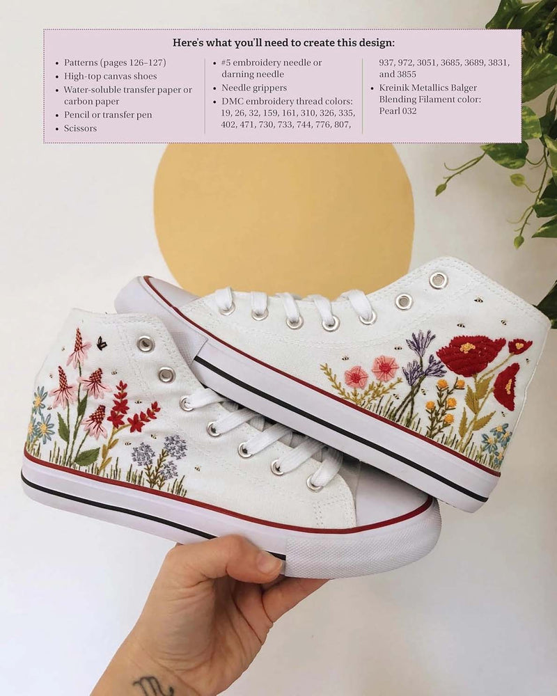 Diy Embroidered Shoes- Hand Embroidery Diy Book by Melissa Galbraith