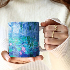 14 oz. Porcelain Mug - Monet Nympheas Water Lilies From Rain Capers