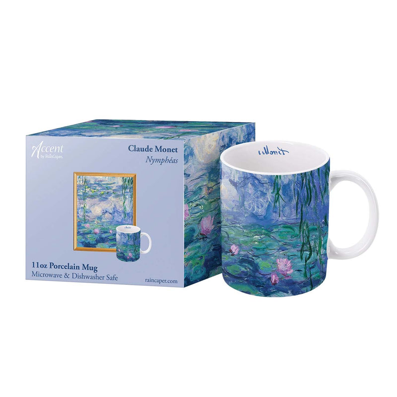 11 oz. Porcelain Mug - Monet Nympheas Water Lilies From Rain Capers