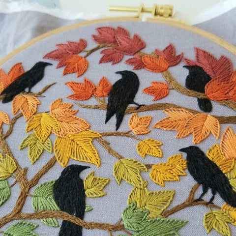 Autumn Birds Embroidery Kit By Jessica Long Embroidery