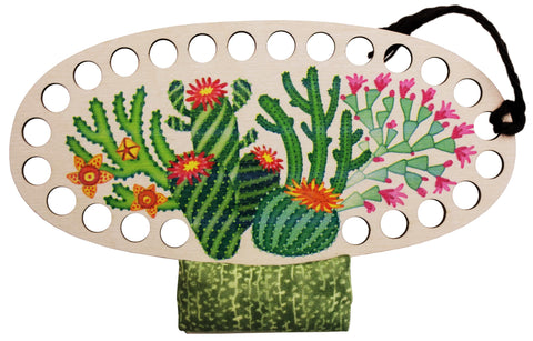 Colorful Cactus Wooden Embroidery Thread Organizer from RTO