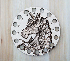 Maple Wood Unicorn Embroidery Floss Holder From Sunrise Grove