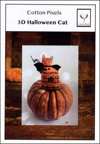 Halloween 3D Cat by Cotton Pixels Counted Cross Stitch Pattern