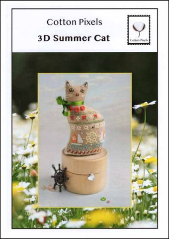 3D Summer Cat by Cotton Pixels Counted Cross Stitch Pattern