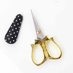 Golden Cat Embroidery Scissors with Sheath From Twice Sheered Sheep