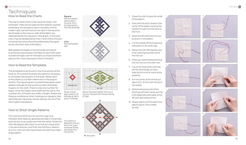 Counted Sashiko Embroidery: 31 Projects with 80 Kogin and 200 Hishizashi Patterns By Keiko Sakamoto