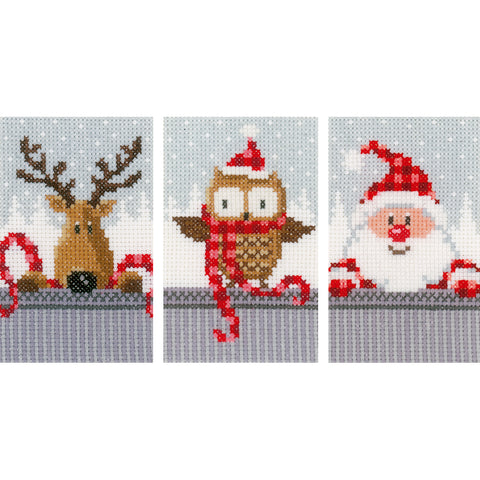 Christmas Buddies On Aida (14 Count)  by Vervaco Counted Cross Stitch Kit 4.25 