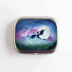 Dragon Moon Tin NEEDLE CASE NEEDLE or STITCH MARKER STORAGE - ORGANIZER