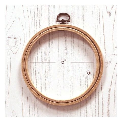 Nurge Hanging Picture Hoops-Natural Wood-5 Inch Diameter