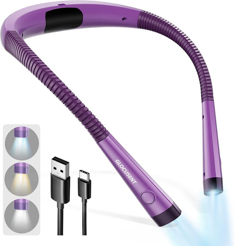 Glocusent LED Neck Reading Light-Purple