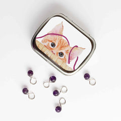Kitten NEEDLE CASE NEEDLE or STITCH MARKER STORAGE - ORGANIZER