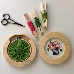 Natural Round Embroidery Hoop Frame For 4