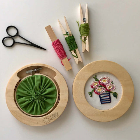Natural Round Embroidery Hoop Frame For 5