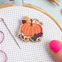 Pumpkin Gnome Magnetic Needle Minder  Festive Craft Gift  From Hawthorn Handmade