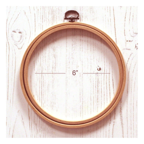 Nurge Hanging Picture Hoops-Natural Wood-6 Inch Diameter