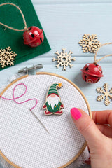 Christmas Gnome Magnetic Needle Minder  Festive Craft Gift  From Hawthorn Handmade