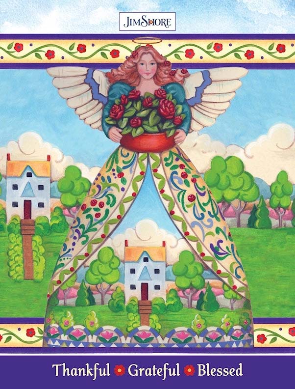 Thankful, Grateful, Blessed Mini Notebook (Quiet Fox Designs) 64 Lined Pages, Small 4 by 6 Inch Pocket-Size, Inspirational Quotes Throughout, and Cover Art of an Original Painting by Artist Jim Shore