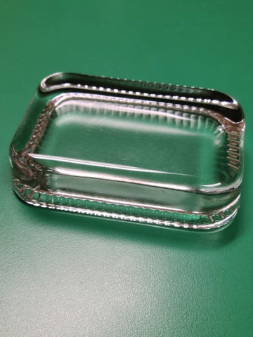 Hand Made Fluted Rectangle Glass Paperweight from Yarntree
