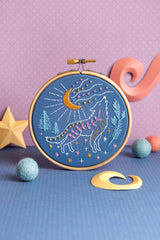 Celestial Wolf Mini Embroidery Kit Complete Craft Kit For Beginners From Hawthorn Handmade