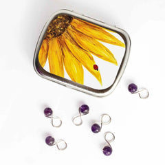 Sunflower NEEDLE CASE NEEDLE or STITCH MARKER STORAGE - ORGANIZER