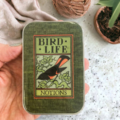 Bird Life Notions Tin NEEDLE CASE NEEDLE ORGANIZER-Small