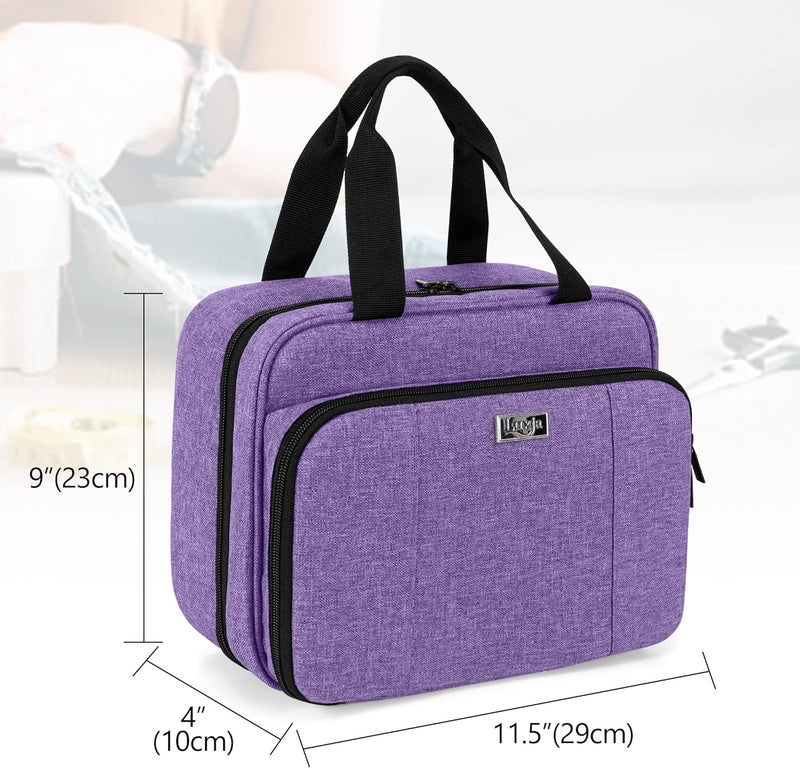 Large Sewing Organizer - 3 Inner Sections- Sewing Supply Organizer with Pockets By Luxja-Purple