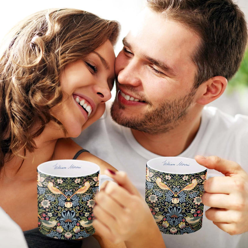 14 oz Ceramic Mug - William Morris Strawberry Thief From Rain Capers