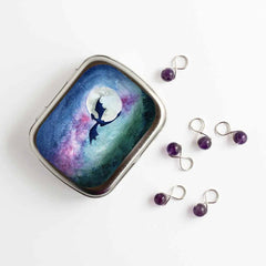 Dragon Moon Tin NEEDLE CASE NEEDLE or STITCH MARKER STORAGE - ORGANIZER