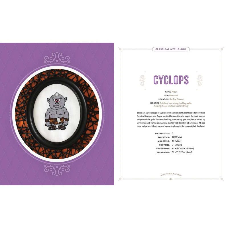 Monsters and Mayhem in Cross-Stitch: Designs and Instructions for 25 Creatures and Cryptids By Nicole LaBranche