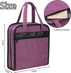 Embroidery X-Stitch Bag, Sewing Accessories Storage Bag, with Handles- Purple