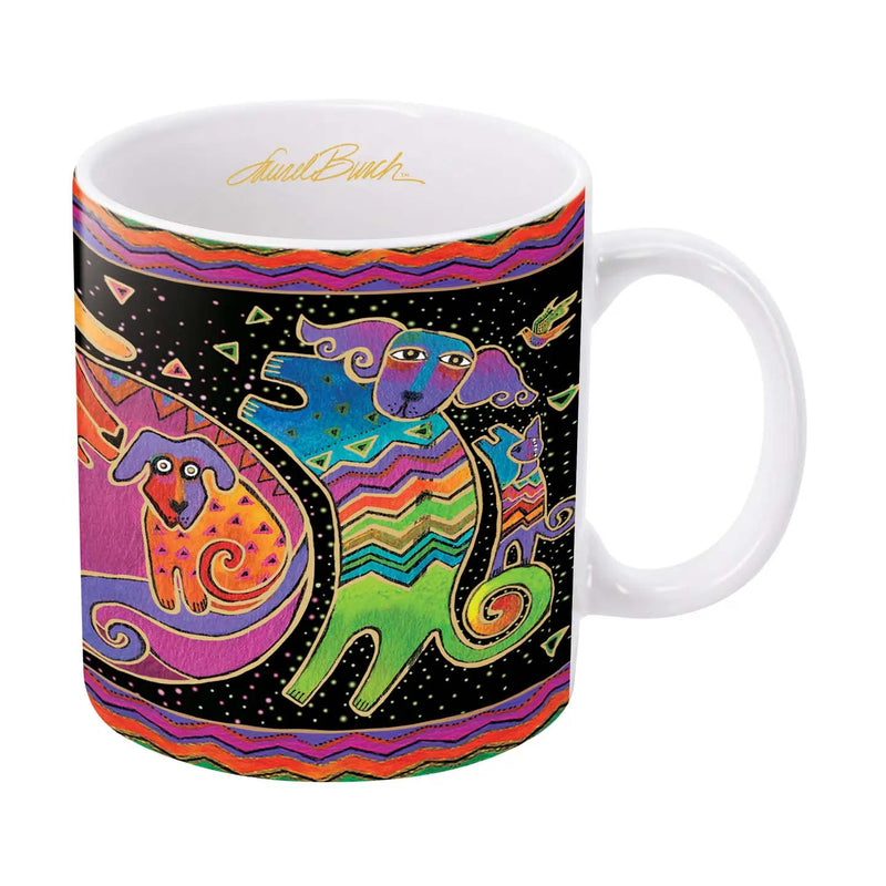 14 oz Ceramic Mug - Laurel Burch Dogs & Doggies From Rain Capers