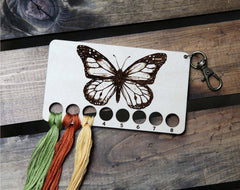 Butterfly Embroidery Floss Storage Holder - Maple Wood From Sunrise Grove