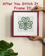 Trinity Shamrock Celtic Knot Counted Cross Stitch Pattern