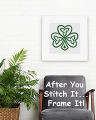 Trinity Shamrock Celtic Knot Counted Cross Stitch Pattern